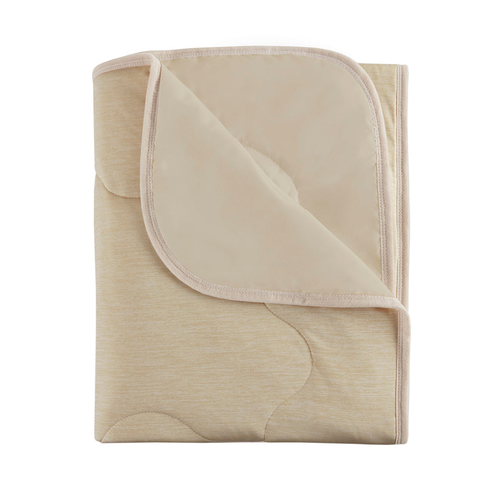 JLA Home Sharper Image - Down Cooling Touch Down Alternative Throw — Lightweight, breathable box-quilted microfiber for year-round comfort and easy care Tan SI50-0022