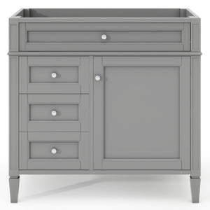English Elm 36'' Modern Bathroom Vanity Cabinet With 2 Drawers, Tip-Out Storage, Solid Wood Frame & More! N710P256582E