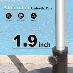 English Elm Rectangle Patio Umbrella with Crank Lift and Tilt, UV-Resistant 180G Polyester Canopy, Ventilated Shade (Base Not Included) Brick red W1859P353586