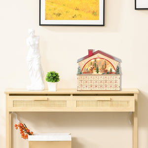 English Elm Christmas Wooden Village Advent Calendar with 24 Drawers and Warm Led Glow T3971P381239