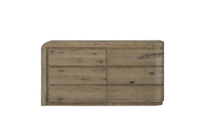 English Elm Curved English Knotty Oak Dresser Wide 6 Drawer Chest Organic Grain Bedroom B2699P409547