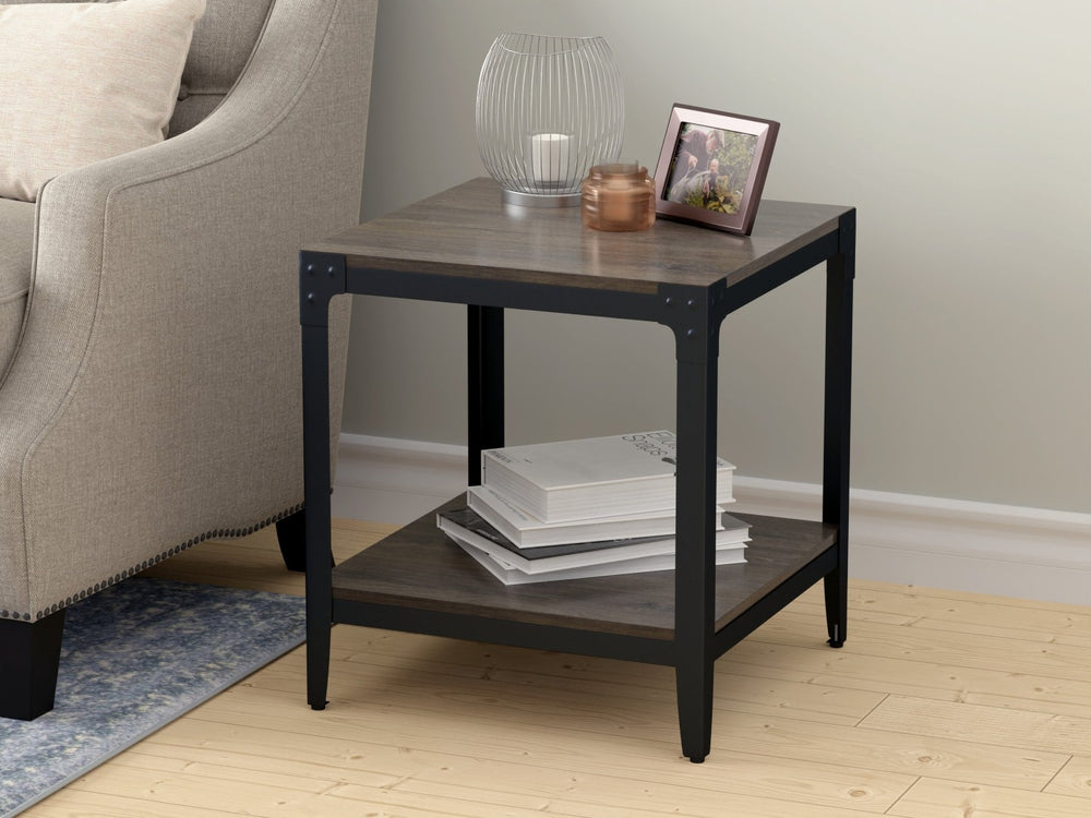 English Elm Wallace & Bay - Brown End Table - Elegant Modern Farmhouse Accent Table With Solid Wood, Versatile & Easy Care Design B2709P212399-GIGA