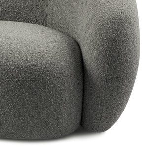 English Elm Sherri 69" Loveseat in Gray Boucle — Mid-Century Curved Design, 6" HD Foam, Durable 600lb Capacity B136P364317