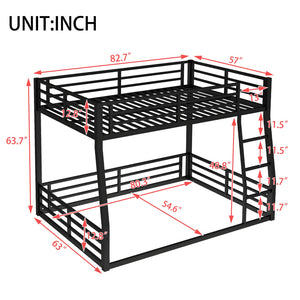 English Elm Metal Full Xl Over Queen Bunk Bed - Space-Saving Design For Teens & Adults, Durable, Noise-Free, No Box Spring! W1580S00141