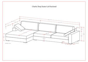 English Elm Charlie Deep Seater Left Sectional Sofa with Extra-Wide Chaise, Eco Performance Fabric, 122" Oversized Lounge Cream B136P199285