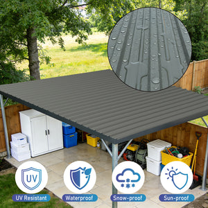 English Elm 10 Corrugated Galvanized Steel Roof Panels Weather Resistant Gazebo Pergola Cover W3213P431245