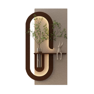 English Elm Adjustable 3D Botanical Wall Sculpture With Led Lighting & Rabbit Statue - Perfect Home Accent Decor W2700P313030