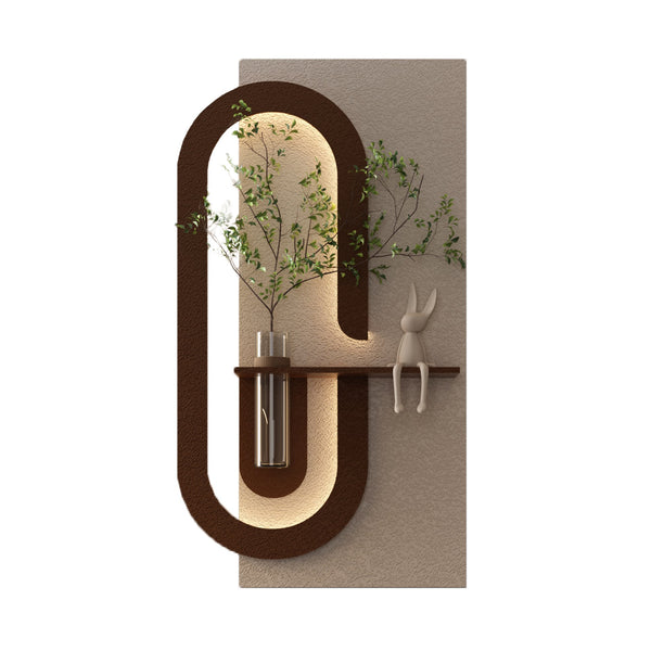 English Elm Adjustable 3D Botanical Wall Sculpture With Led Lighting & Rabbit Statue - Perfect Home Accent Decor W2700P313030