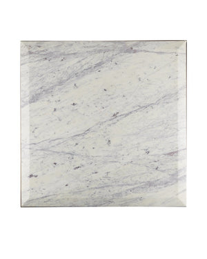 Currey & Company Oblique Marble Cocktail Table - Sleek Antique Brass Frame With Floating White Lilac Top & Unique Veining White White Lilac Marble ,Iron ,Engineered Wood 4000-0237-currey-company