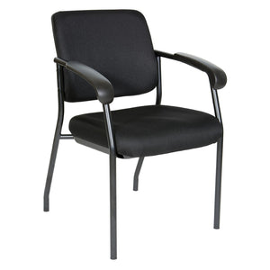 OSP Home Furnishings Padded Visitor Chair with Lumbar Support and Pu Armrests for Modern Office Reception 83710B-231