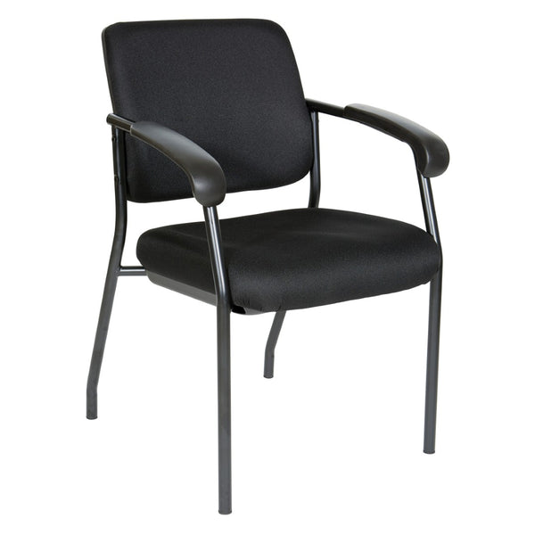 OSP Home Furnishings Padded Visitor Chair with Lumbar Support and Pu Armrests for Modern Office Reception 83710B-231