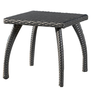 English Elm Christopher Knight Home® - HONOLULU Rattan Side Table with Powder-Coated Iron Frame – Compact 17.75" Square Accent Table, Stylish Grey 57555.00IRNGRY