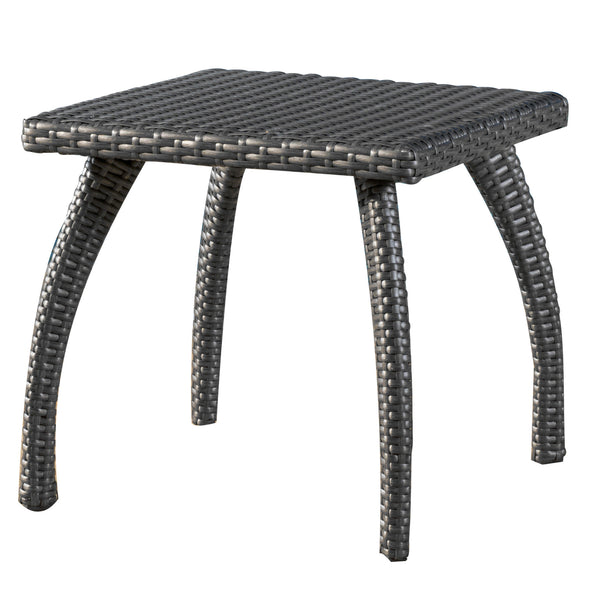 English Elm Christopher Knight Home® - HONOLULU Rattan Side Table with Powder-Coated Iron Frame – Compact 17.75" Square Accent Table, Stylish Grey 57555.00IRNGRY