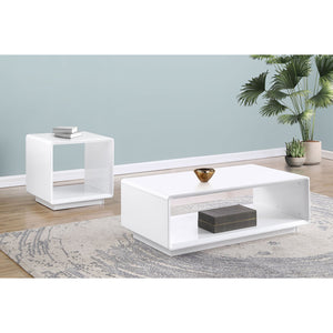 English Elm Fletcher Lacquered High Gloss Coffee Table with Open Shelf for Modern Living Rooms B062P447999