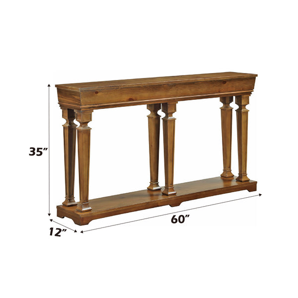 English Elm Garrison Oak Finish Console Table with Lower Display Shelf, Sturdy Tapered Legs, Timeless Style B2726P254135