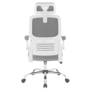 OSP Home Furnishings Mesh Back Ergonomic Office Chair with Lumbar Support Headrest and Chrome Base EMW60020CHR-2