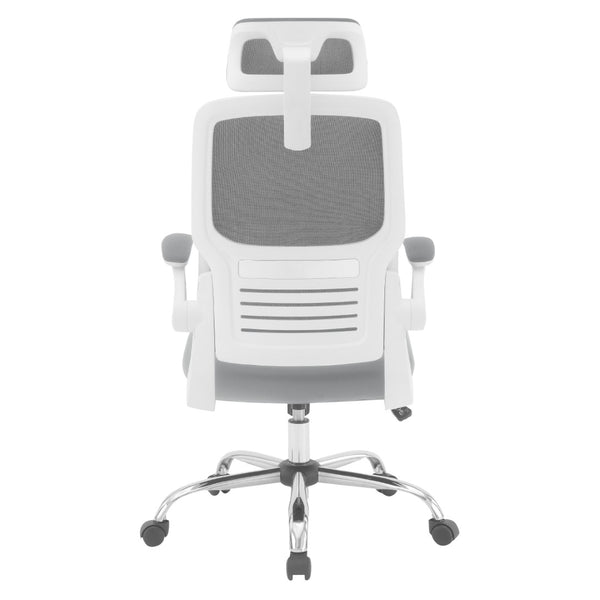 OSP Home Furnishings Mesh Back Ergonomic Office Chair with Lumbar Support Headrest and Chrome Base EMW60020CHR-2