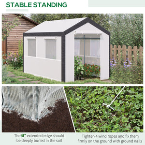 English Elm Outsunny Walk-in Garden Greenhouse Steel Frame Uv Pe Cover Ventilation Windows W2225P217794