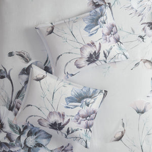 English Elm King/Cal Cassandra 3-Piece Cotton Printed Duvet Cover Set – Shabby Chic Floral Blue, OEKO-TEX, Button Closure & Corner Ties B03597364