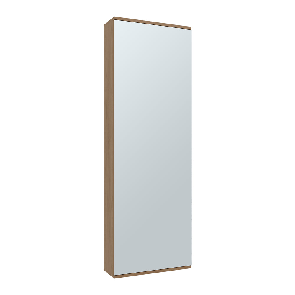 English Elm Wall 54" Mirrored Shoe Rack Cabinet – Natural Wood Wall-Mounted Organizer, 5 Shelves, 10-Pair Capacity, Eco-Friendly Warranty B097P296808