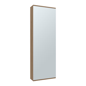English Elm Wall 54" Mirrored Shoe Rack Cabinet – Natural Wood Wall-Mounted Organizer, 5 Shelves, 10-Pair Capacity, Eco-Friendly Warranty B097P296808
