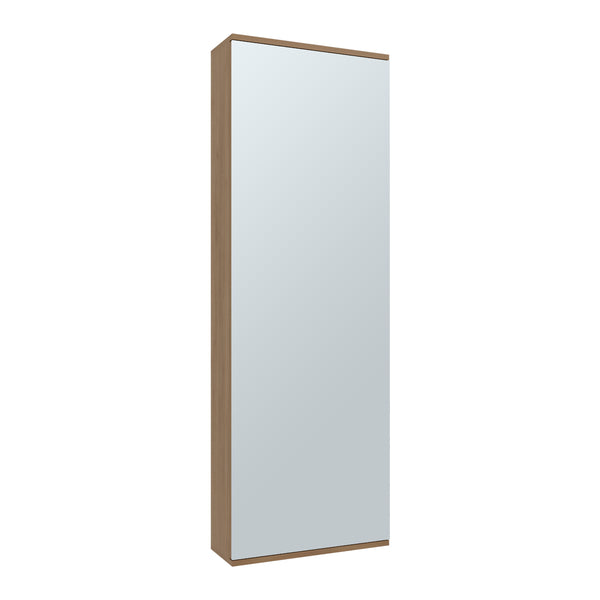 English Elm Wall 54" Mirrored Shoe Rack Cabinet – Natural Wood Wall-Mounted Organizer, 5 Shelves, 10-Pair Capacity, Eco-Friendly Warranty B097P296808
