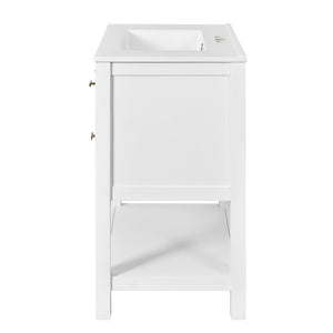 English Elm 60'' Elegant Bathroom Vanity Set With Ceramic Sink, Solid Wood Frame, Ample Storage & Modern Design N710SS00004K