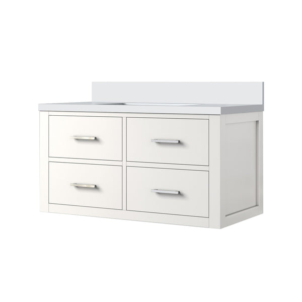 English Elm White Single Bath Vanity 36" W X 22" D With Cultured Marble Top - Elegant, Durable & Fully Assembled B2731P257979-GIGA