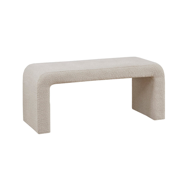 JLA Home INK+IVY - Boucle Modern Waterfall Bench with Rounded Corners, Cushioned Bouclé Upholstery, Fully Assembled II105-0562