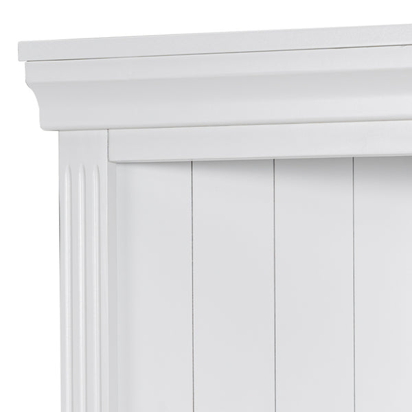 English Elm 83.4"Tall 5 Tier Corner Bookcase, Modern White Triangle Shelf Unit with Adjustable Shelves, Solid Wood Frame, Space-Saving Display for Living Room N751P191709K