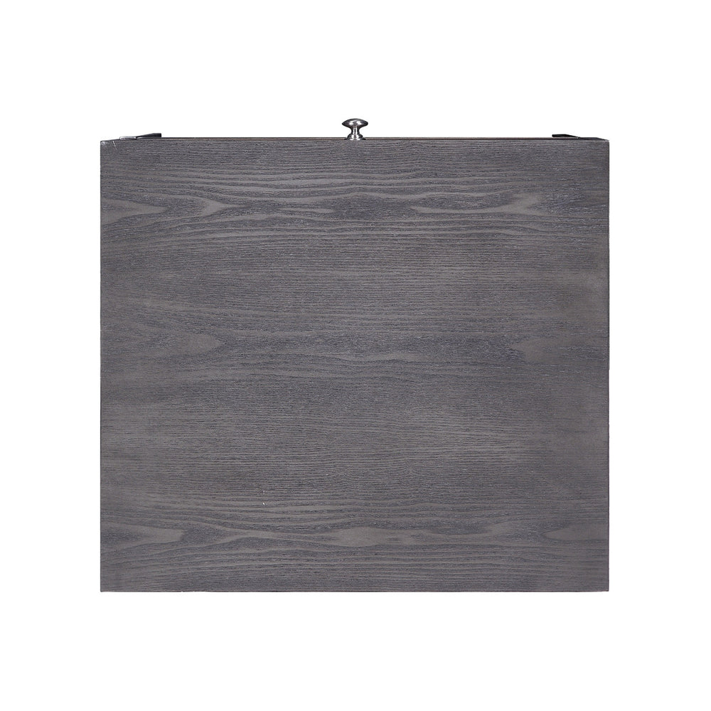 English Elm Rectangular Modern Coffee Table with Sleek Metal Sled Base, Wood Top for Chic Living Room Style Chrome,Gray B016P314031