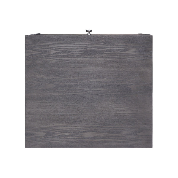 English Elm Rectangular Modern Coffee Table with Sleek Metal Sled Base, Wood Top for Chic Living Room Style Chrome,Gray B016P314031