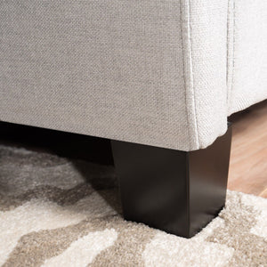 English Elm Christopher Knight Home® - Queen Upholstered Platform Bed Frame with Wingback Tufted Headboard, Birch Legs, Ivory, Spacious Elegance 60542.00-Q-H_60542.00-Q-P