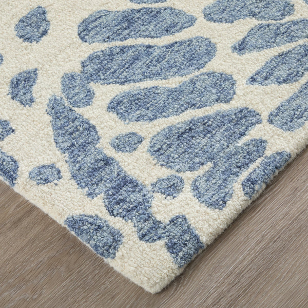 Feizy Rugs Wallace Hand-tufted Wool Rug - Durable, Textured Design For High-traffic Areas In Modern Spaces Blue,Ivory Wool Wal8a39fblu000f00