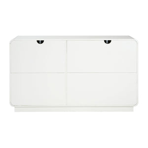 English Elm Modern White Sideboard with Soft Close Drawers and Doors for Dining or Living Rooms N779P373190W_N779P373191W