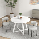 Durban 3-Piece Round Dining Set with 2 Boucle Chairs - Stylish, Vibrant Design