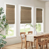 Madison Park Eastfield Casual Bamboo Light Filtering Roman Shade 64"L MP40-7803 Natural Ash