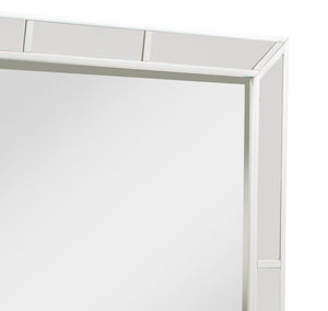 English Elm Elegant Silver Champagne Wall Mirror Wide Horizontal Frame for Living Room Decor B078108442