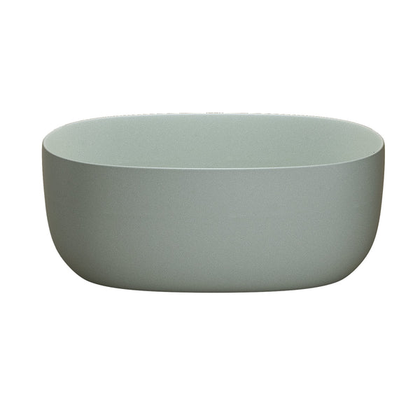 English Elm 51'' Freestanding Solid Resin Stone Soaking Tub Spa Ergonomic Matte White Bath Turquoise Green W2753P340358