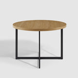 42" Metal and Wood Modern Round Dining Table Coastal Oak, Black CNRD1DCO Walker Edison