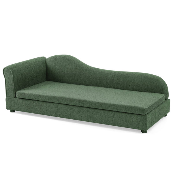 English Elm Oversized Linen Pet Sofa with Wave Backrest for Large Dogs in Modern Living Rooms W487P430330