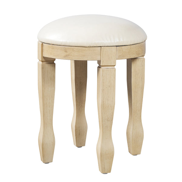 English Elm 46" Vintage Dressing Table Floral Carved Mirror 5 Drawers Stool Bedroom Vanity N704P381405K