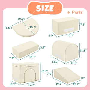 English Elm Colorful Modular Foam Play Structure 7 Piece Toddler Crawling Climbing Indoor Playset Beige N710P170359K