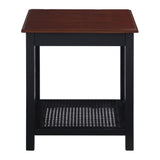 OSP Home Furnishings Oxford Side Table Black Frame / Cherry Top