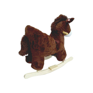 English Elm Kids Plush Rocking Horse Toddler Toy with Sound Box Hand Puppets and Secure Safety Belt W3723P374143