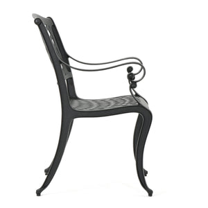 English Elm Cayman Arch Back Cast Aluminum Mesh Outdoor Dining Chairs Weather Resistant Set 54587.00SAD
