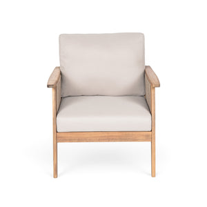 English Elm Christopher Knight Home® - Outdoor 4-Piece Acacia Wood Sectional Sofa Set With Durable Rope Accents And Water-Repellent Cushions N757S438679B