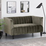 Christopher Knight Home® - Noble House - Weymouth Contemporary Channel Stitch Velvet Settee, Gray