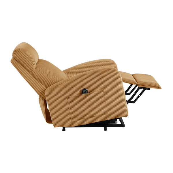 English Elm Contemporary Power Lift Chair Recliner with Plush Corduroy, Foam-Over-Coil Support & Side Pocket Yellow 31 L x 29 W x 24 H B011P395834