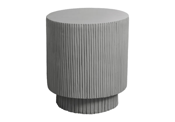 English Elm Accent Table Round Matte Finish Weather Resistant Magnesium Oxide Indoor Outdoor Side Grey B2710P461662